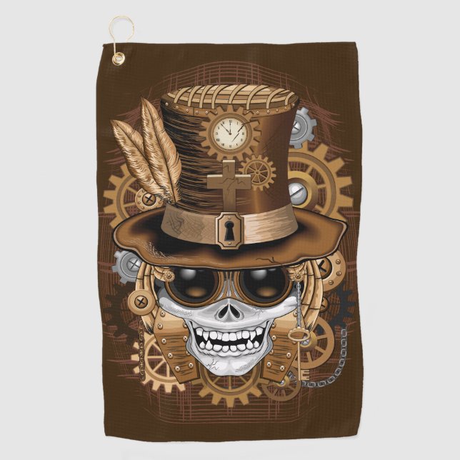 Toalla De Golf Skull Steampunk Voodoo Retro Machine (Anverso)