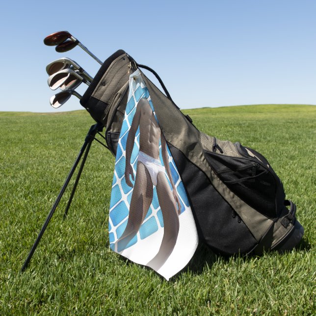 Toalla De Golf SlipperyJoe hombre muscular seis empates abs macho (Verde)