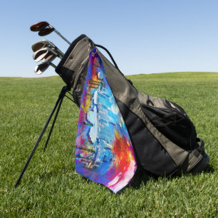 Toalla De Golf SlipperyJoe NYC grafiti luna rodeada de nubes dram