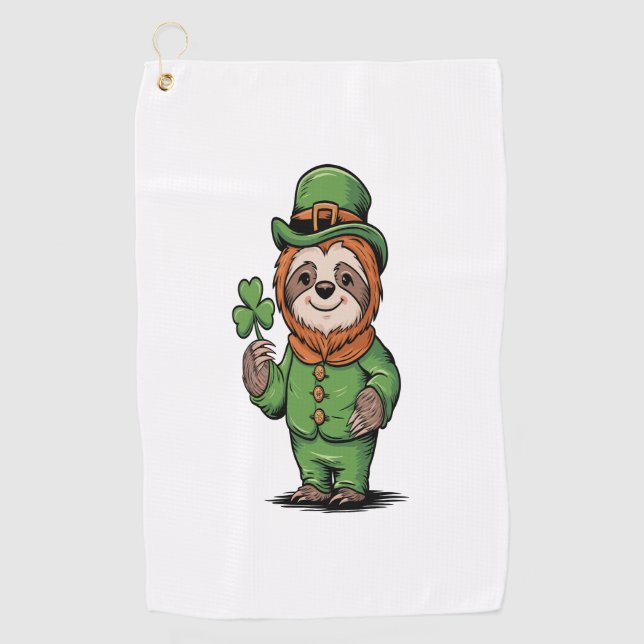 Toalla De Golf Sloth St Patrick's Day Irish Lucky (Anverso)