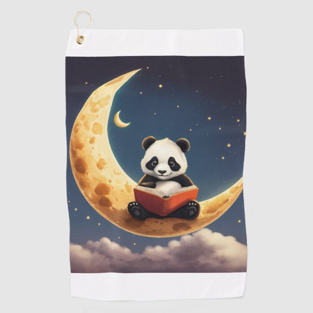 Toalla De Golf Snooze Celestial: Tee, Pegatina de la Luna Sleepy (Anverso)