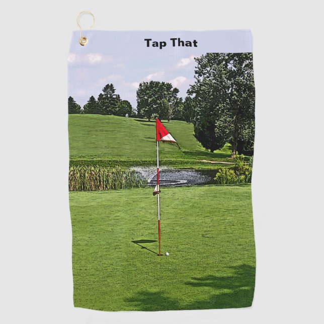 Toalla De Golf Sobre el texto del Personalizado verde (Anverso)