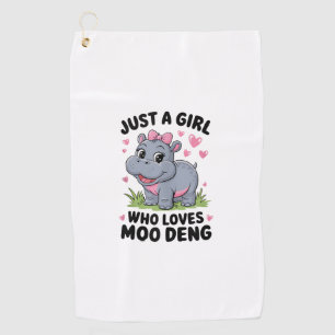 Toalla De Golf Solo un Chica que ama a Moo Deng Cute Baby Hippo T