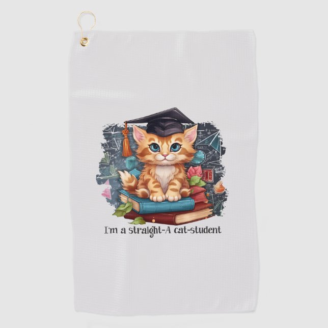 Toalla De Golf Soy un estudiante directo de gatos (Anverso)