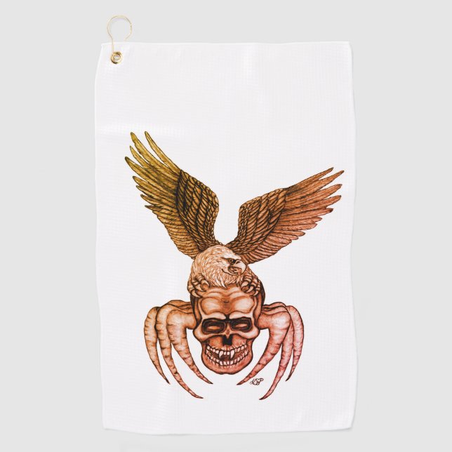 Toalla De Golf Spiderskull con águila (Anverso)