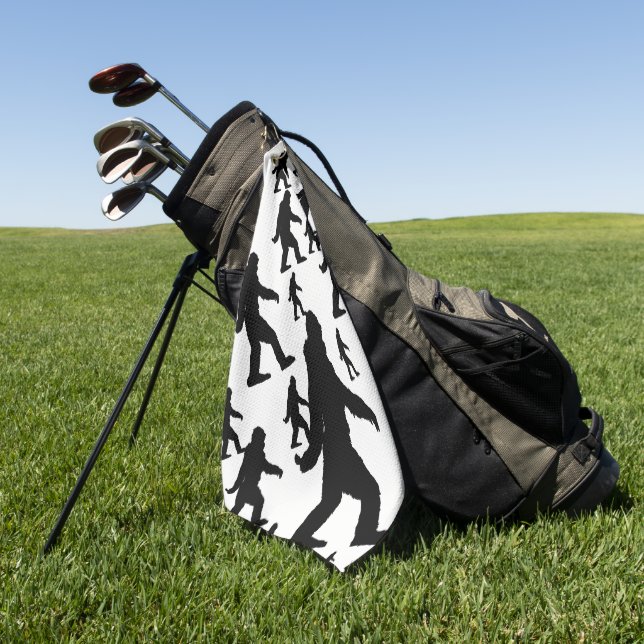 Toalla De Golf Squatchin Sasquatch Bigfoot Silhouette (Verde)