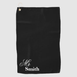 Toalla De Golf Sr. personalizado Name Black White Smith