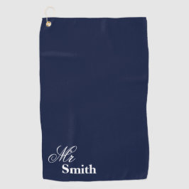 Toalla De Golf Sr. personalizado Name Navy White Smith