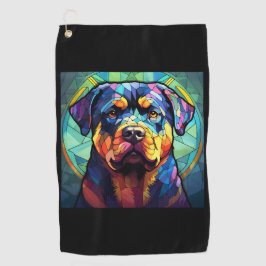 Toalla De Golf Stained Glass Rottweiler 