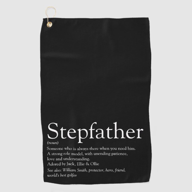 Toalla De Golf Stepfather, Stepdad Definition Black and White (Anverso)