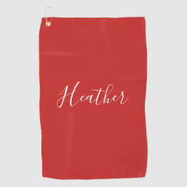 Toalla De Golf Su guión blanco Personalizado en rojo