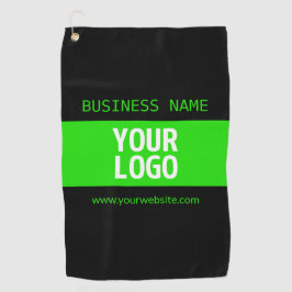 Toalla De Golf Su logotipo o imagen | Verde negro y brillante