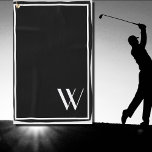 Toalla De Golf Su monograma en blanco y negro<br><div class="desc">Añada su monograma a esta sencilla toalla de golf en blanco y negro . De la tienda de lumirala. ¡Los regalos personalizados son siempre una buena idea!</div>