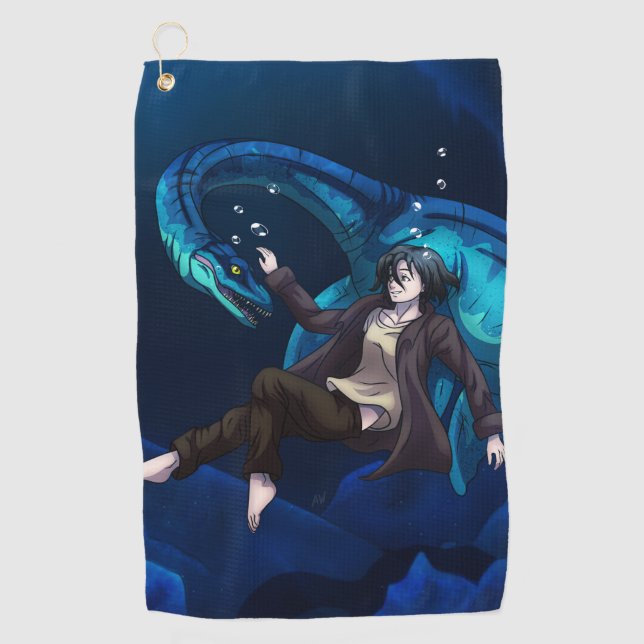 Toalla De Golf Subacuático con un Plesiosaurio (Anverso)