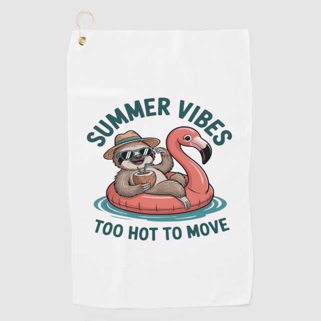 Toalla De Golf Summer Vibes Sloth Funny Lazy Float (Anverso)