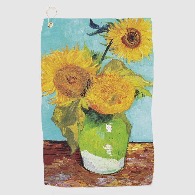 Toalla De Golf Sunflowers Vincent van Gogh (Anverso)