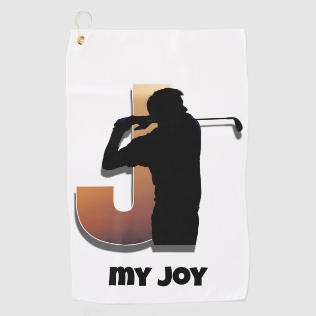 Toalla De Golf Sunset Swing Golf Towel – Letter J Design (Anverso)