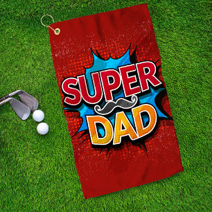 Toalla De Golf Super Dad Mustache Modern Grunge