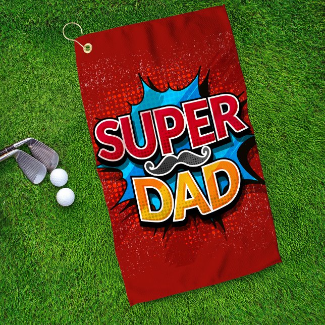 Toalla De Golf Super Dad Mustache Modern Grunge (Subido por el creador)