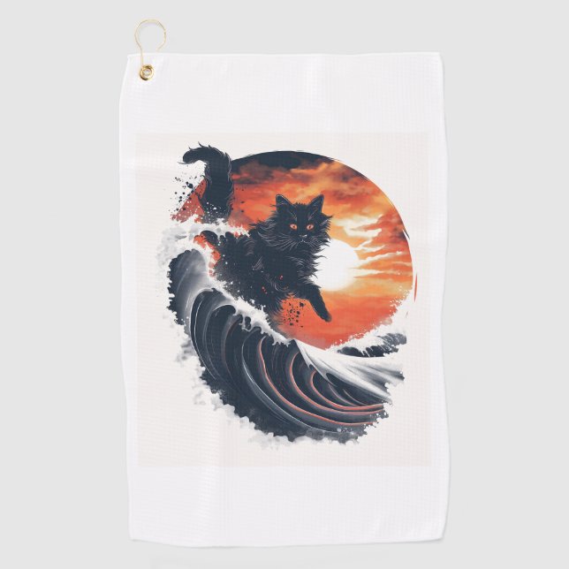 Toalla De Golf Surf's Up Cat (Anverso)