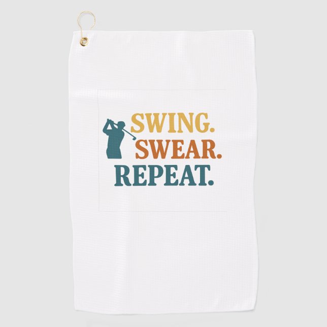 Toalla De Golf Swing. Swear. Repeat. – Snarky Golf Merch (Anverso)