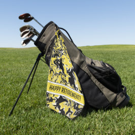 Toalla De Golf Swirls de negro, blanco y amarillo
