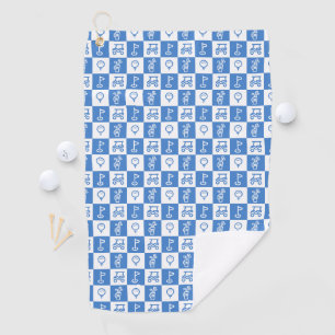 Toalla De Golf Tablero de verificación azul y blanco