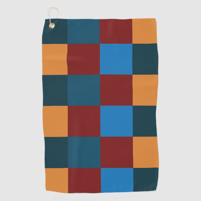 Toalla De Golf Tablero de verificación de color moderno (Anverso)