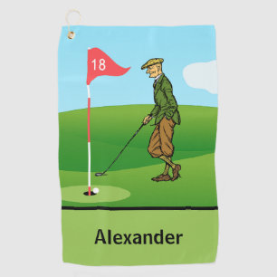 Toalla De Golf Tap de Male Golfer en 18th Hole