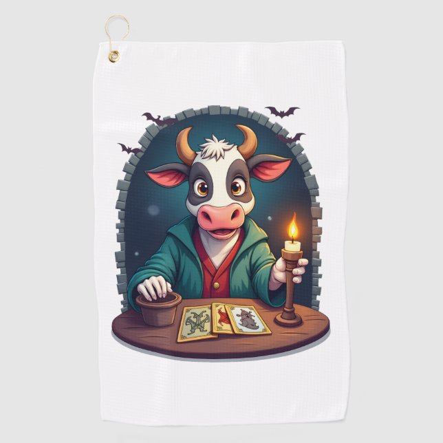 Toalla De Golf Tarot de Vaca del Terror (Anverso)