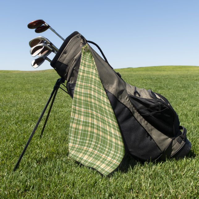 Toalla De Golf Tartan Escocés Naranja y Verde (Verde)