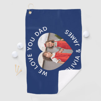 Toalla De Golf Te Amo Papá Foto Personalizada Día del Padre Navy