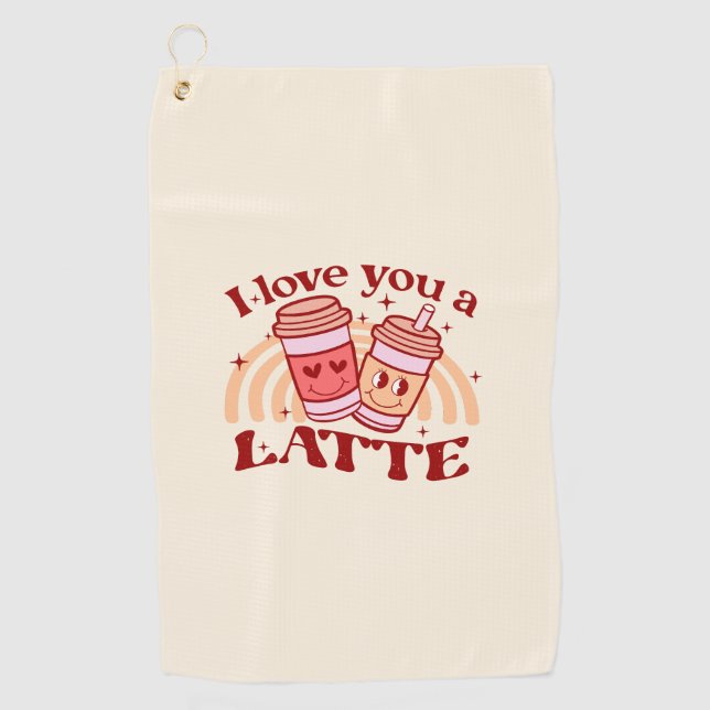 Toalla De Golf Te Amo Un Latte (Anverso)