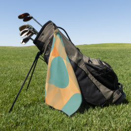Toalla De Golf Teal, bronceado y naranja en patrón de aspecto ret