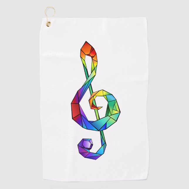 Toalla De Golf Tecla musical arcoiris tremendo clef (Anverso)