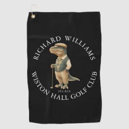 Toalla De Golf Tee-Rex Dinosaur Custom Golfer Name And Club