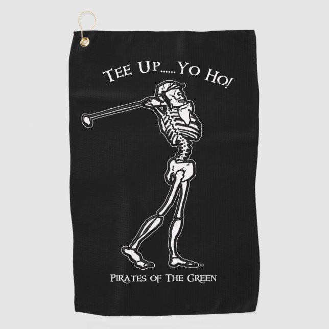 Toalla De Golf ¡Tee Up Yo Ho! Pirata de Skeleton  (Anverso)