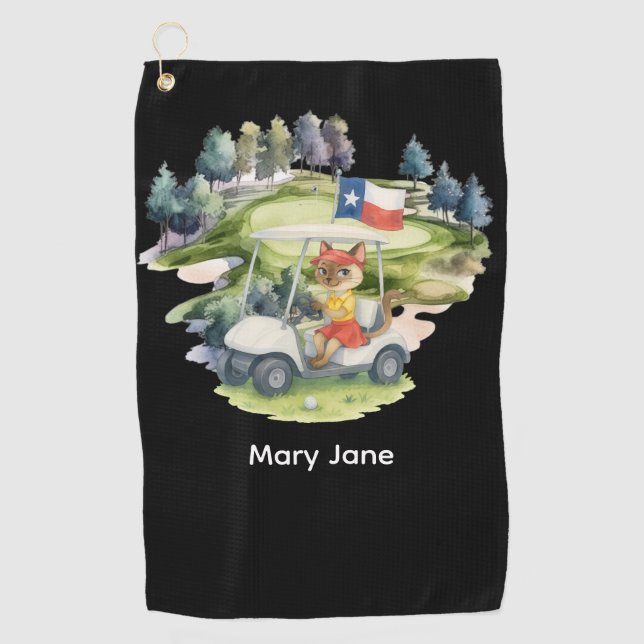 Toalla De Golf Tejas temática para golfista (Anverso)