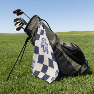 Toalla De Golf Tejido azul y blanco