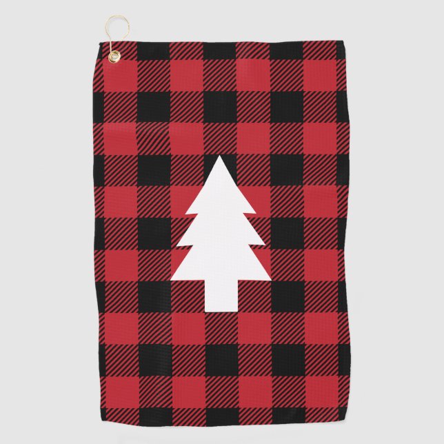 Toalla De Golf Tela escocesa del búfalo - árbol de pino (Anverso)