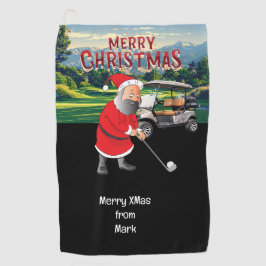 Toalla De Golf Tema de los Navidades de golf con Santa Claus
