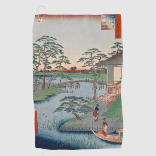 Toalla De Golf Templo Mokuboji Antigua Arte Ukiyo-e Japonés