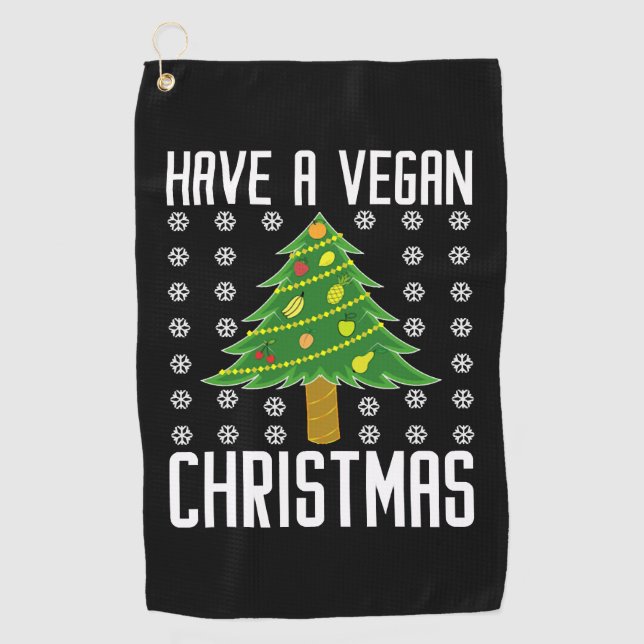 Toalla De Golf tener navidades veganos (Anverso)