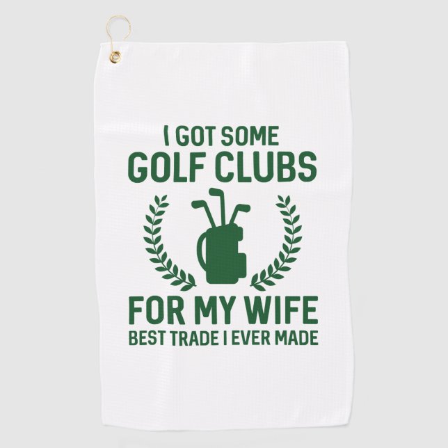 Toalla De Golf Tengo Algunos Clubes Para Mi Esposa (Anverso)