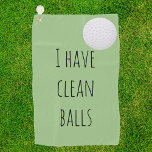Toalla De Golf Tengo Bolas Limpias Regalo Humor Gracioso<br><div class="desc">Este diseño se creó a través del arte digital. Puede ser personalizado en el área de proporcionar o personalizar eligiendo la opción de pulsar para personalizar y cambiando el nombre, las iniciales o las palabras. También puede cambiar el color y estilo del texto o eliminar el texto para un diseño...</div>