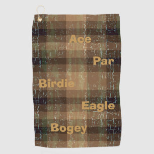 Toalla De Golf Términos de Golf Plaid Crackle
