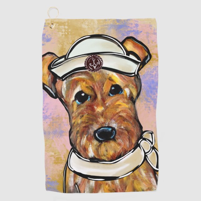 TOALLA DE GOLF TERRIER AIREDALE   (Anverso)