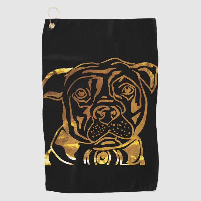 TOALLA DE GOLF TERRIER STAFFORDSHIRE AMERICANO (Anverso)