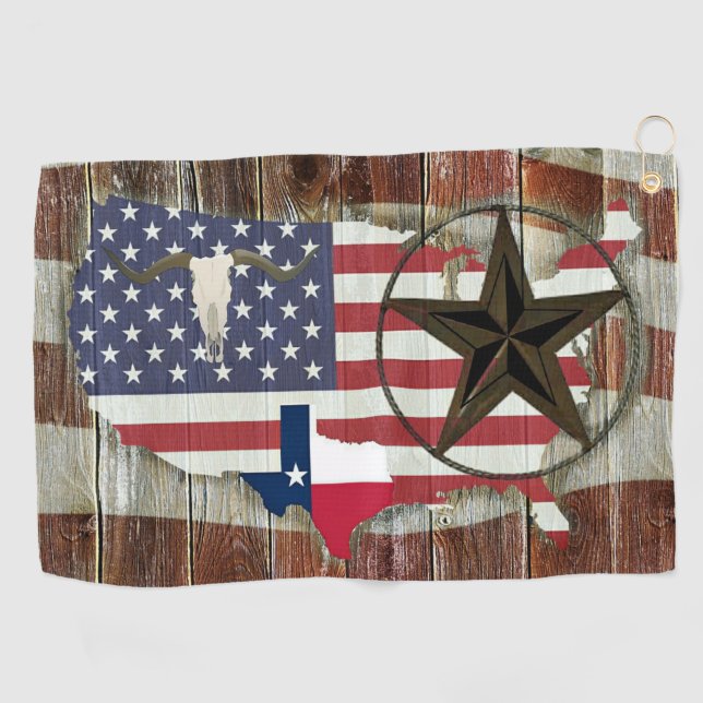 Toalla De Golf Texas Lone Star Texas Long Horn (Horizontal)