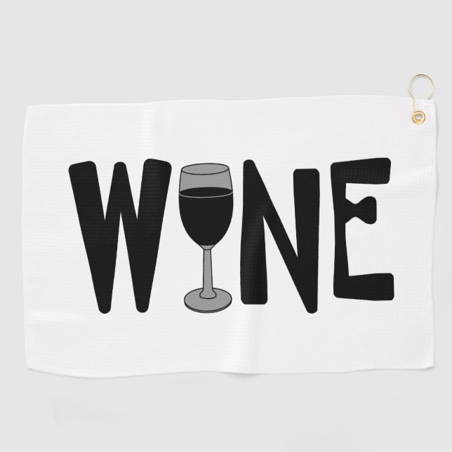 Toalla De Golf Texto de vidrio de vino (Horizontal)
